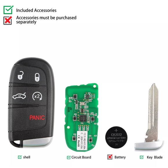 AUTEL IKEYCL005AL Fit for Chrysler Independent Universal Smart Key 5 Buttons - Picture 2 of 5